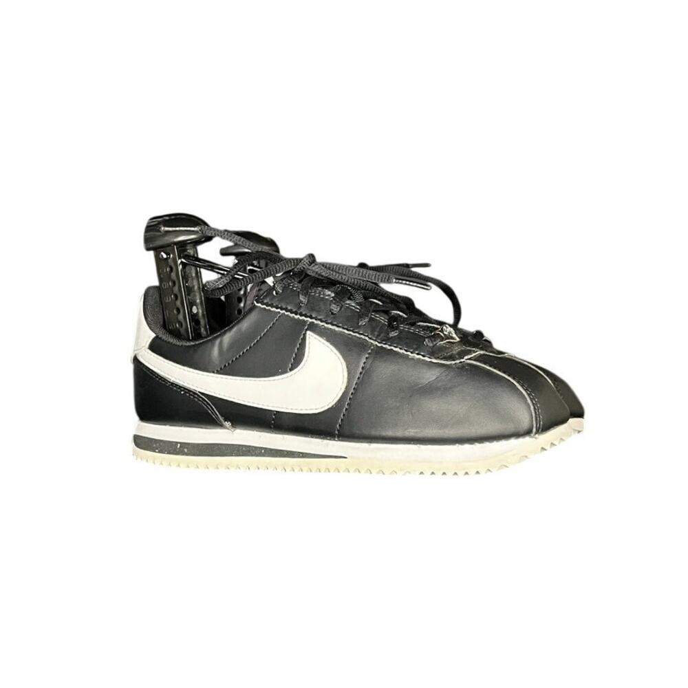 Boys Nike Cortez 72 Classic Leather Sneakers Size 5Y Black White - Picture 3 of 6